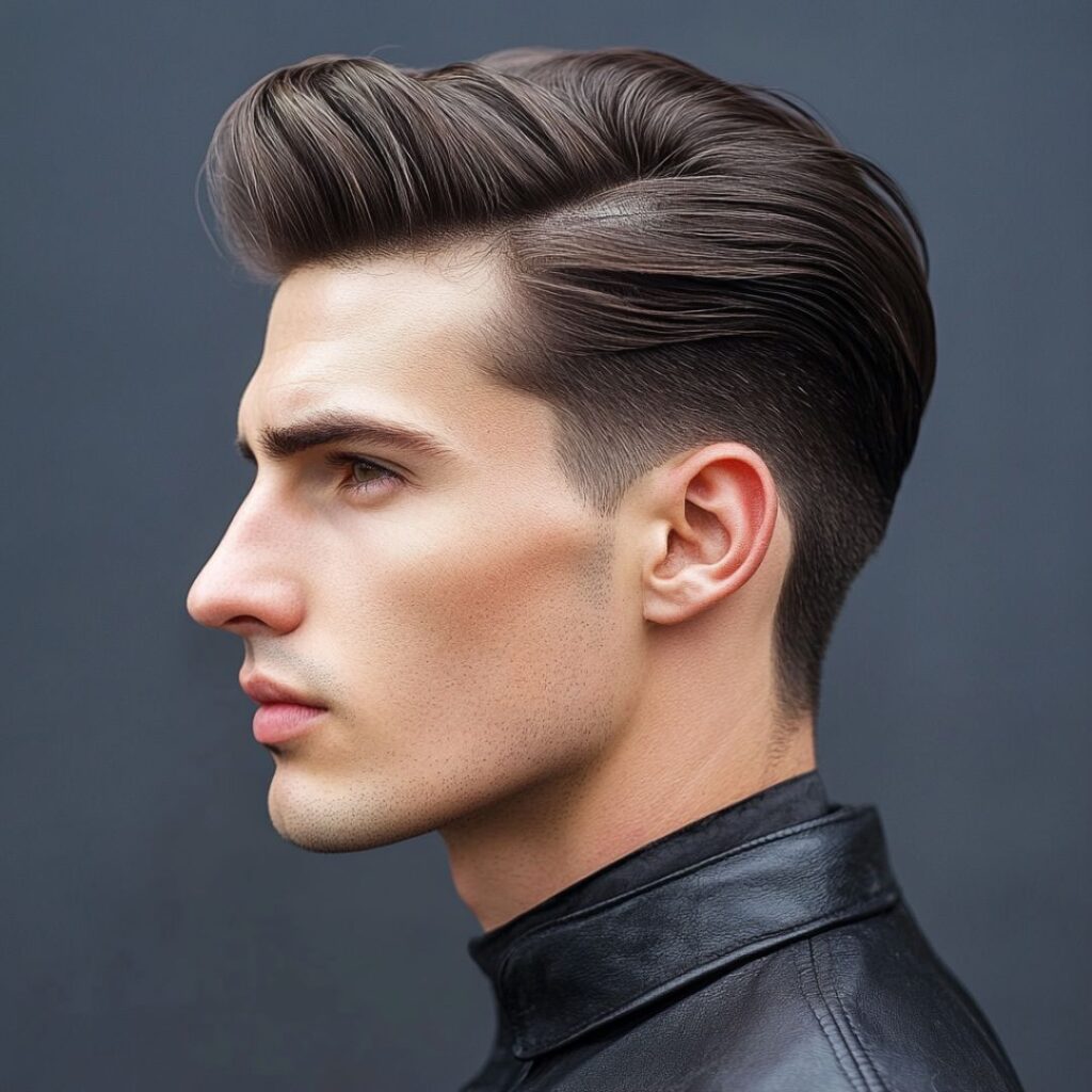 short pompadour trim haircut