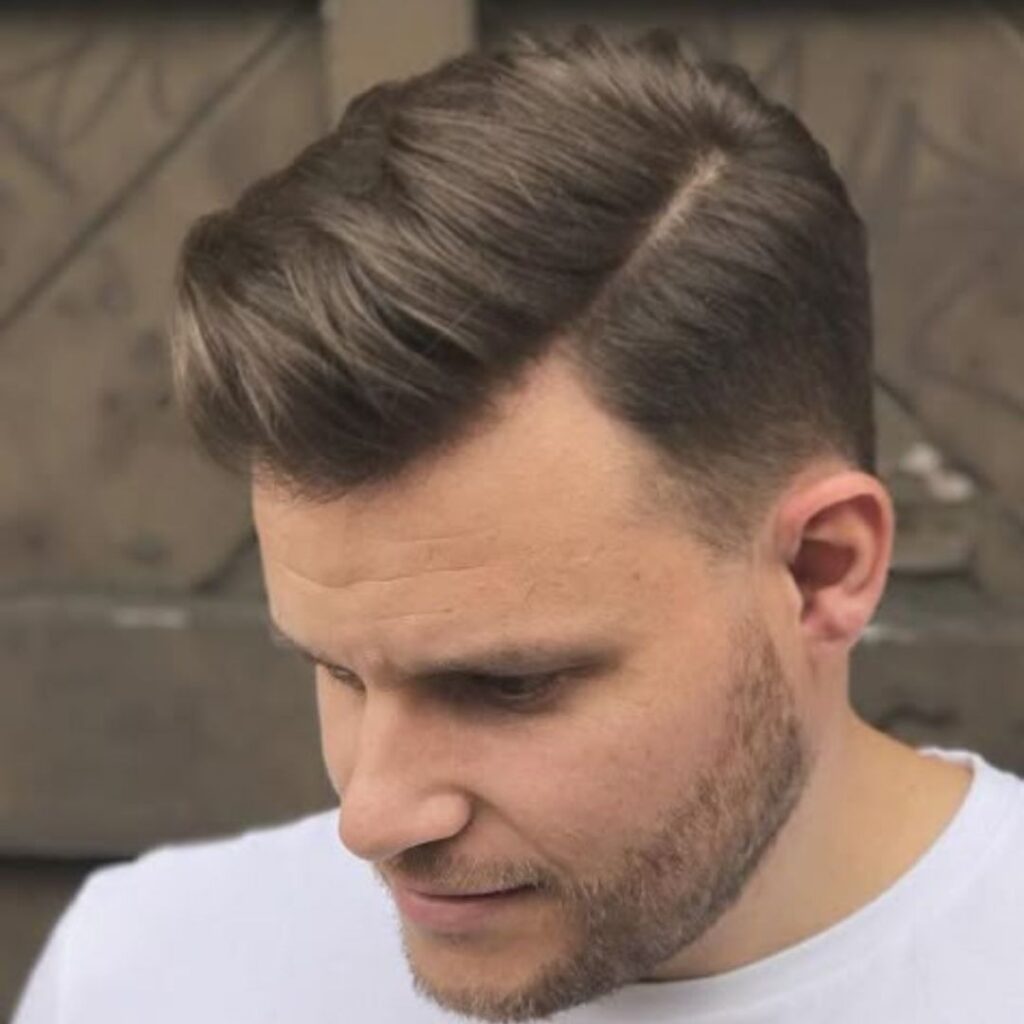 comb over haircut with line