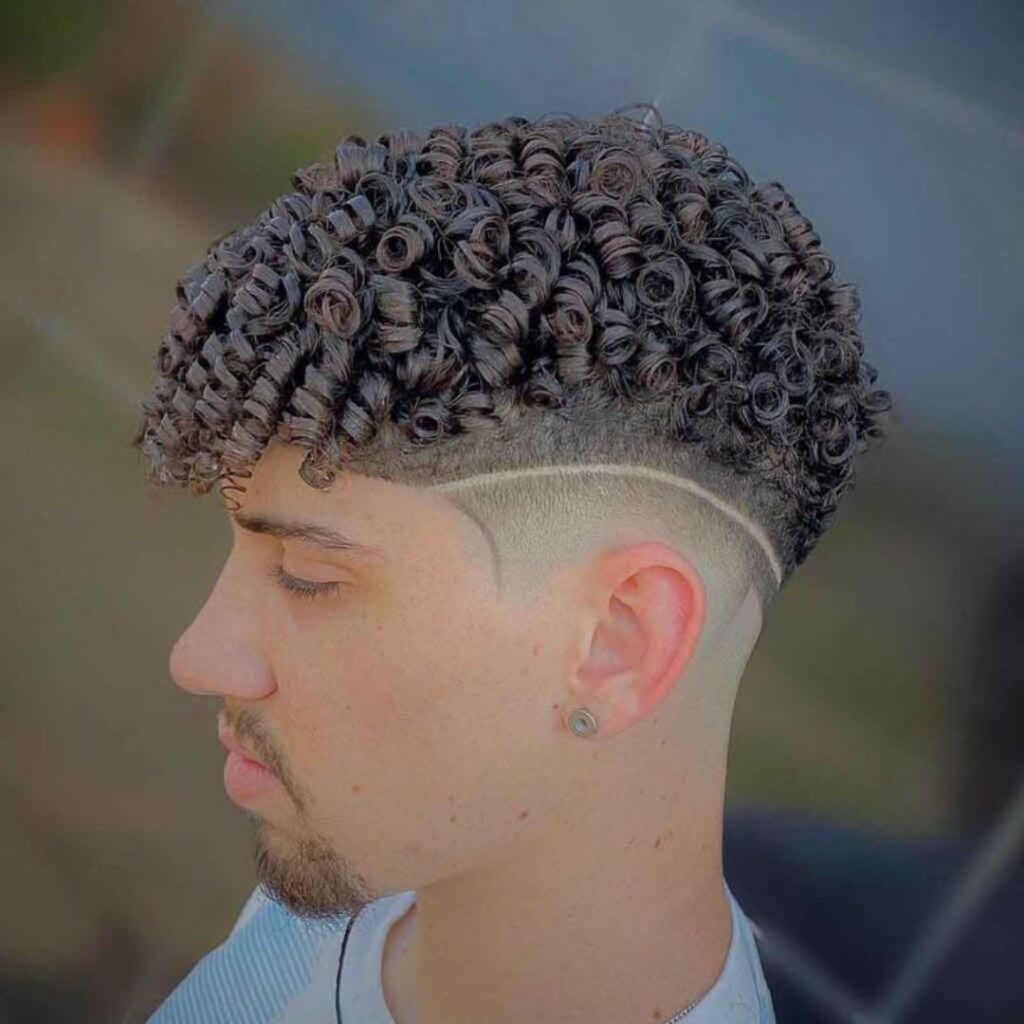 curly top with line design