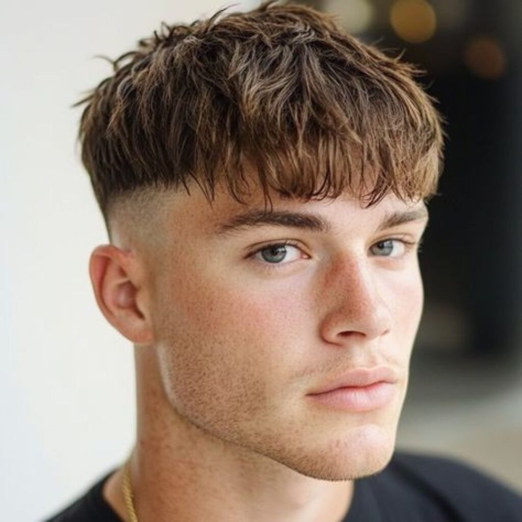 texture crop haircut with line