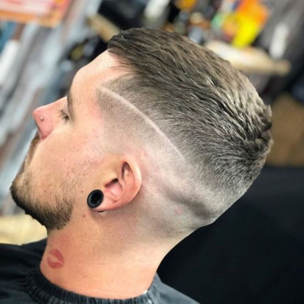 french crop haircut with line