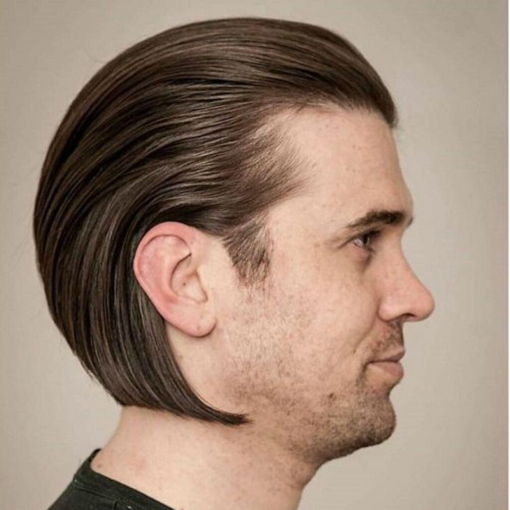 silck black long haircut