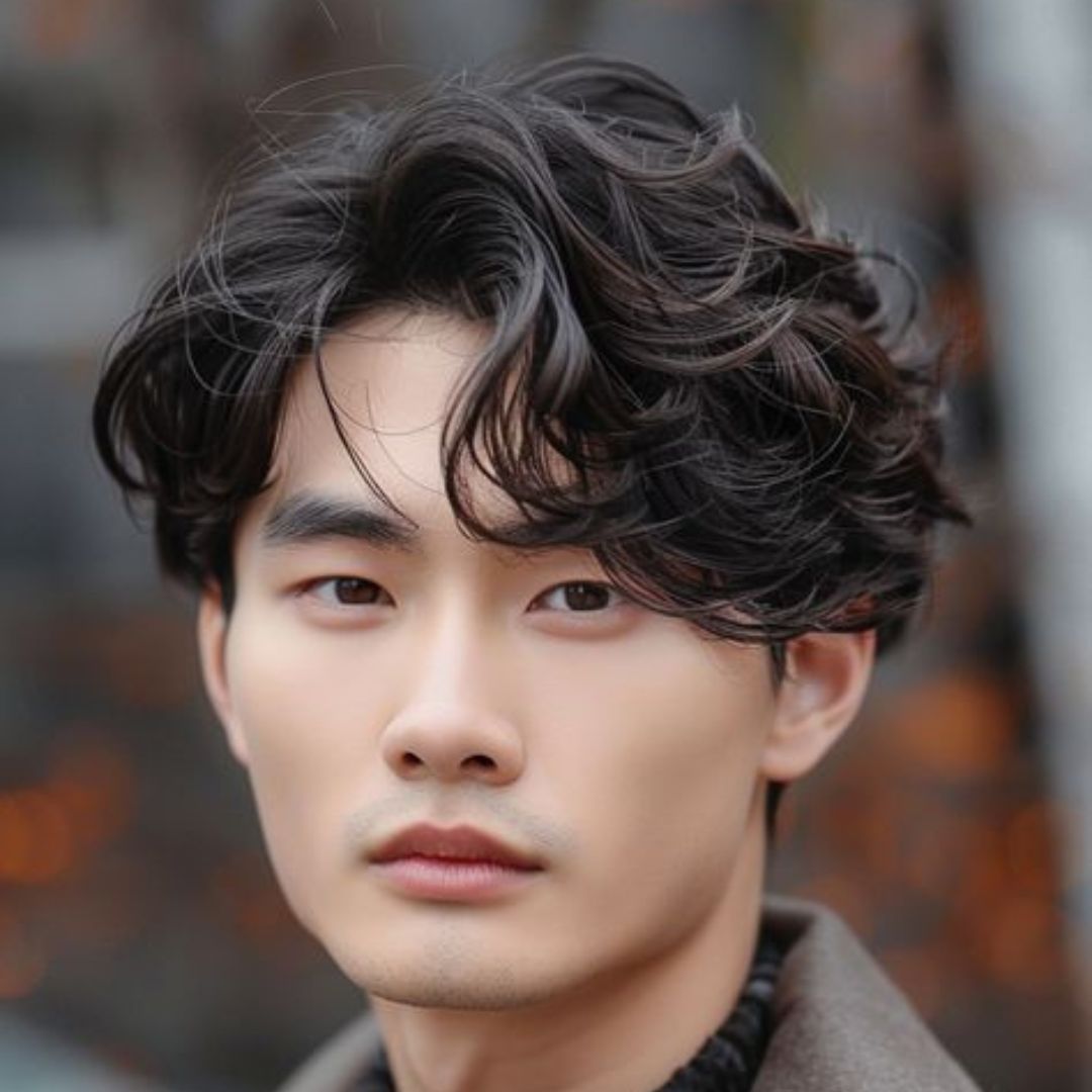 wavy side part