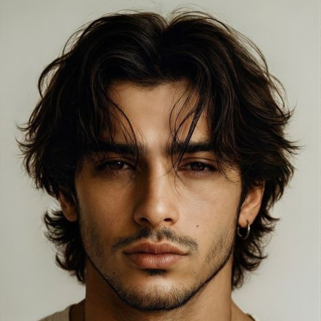 layered middle haircut